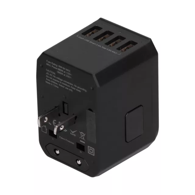 Adaptateur De Voyage Universel Chargeur Mural International Black Transl