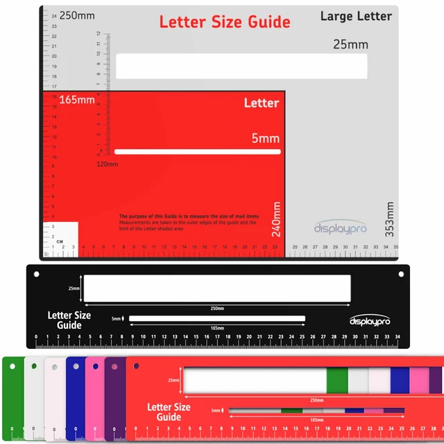 Royal Mail Letter Postal Template Size Guide Postage Package Ruler Post PPI