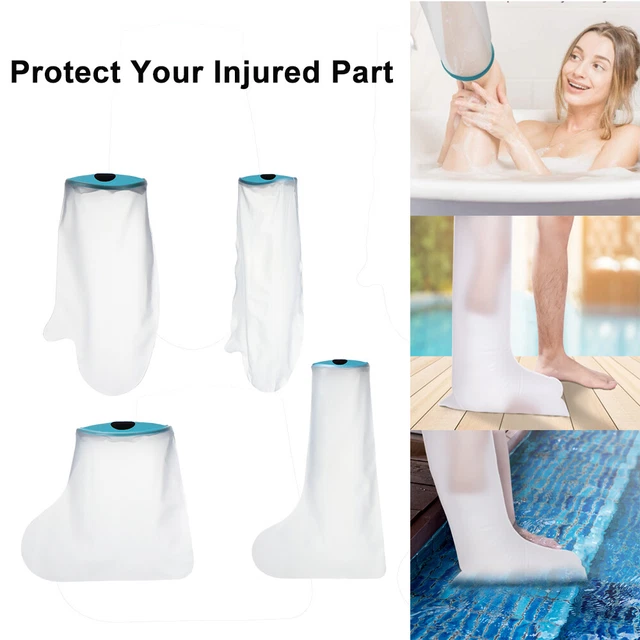 Ducha Pierna de Natación Impermeable Soporte de Cuidado Bolso Sellado Cubierta Protectora Herida