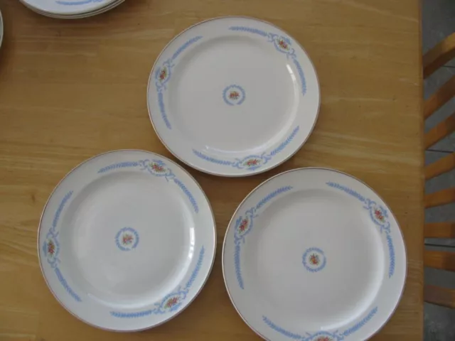 1940's Vintage Edwin M Knowles China Set of 3 Dinner Plates