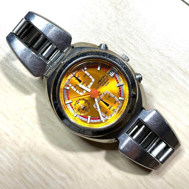 OROLOGIO DA UOMO Vintage Bulova Marine Star Cronografo Quadrante Nero