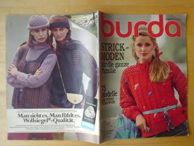 BURDA Strickmoden f.d.ganze Familie 70er J 1979 75 Modelle Mütze Pullis Westen