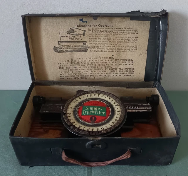 Ancien Jouet Machine à Écrire SIMPLEX TYPEWRITER (U.S.A