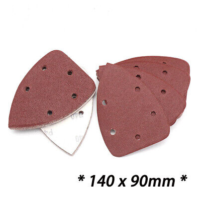 Detail Palm Sanding Pads Triangle Sheets 40 60 80 120 150 180 240 400 Grit 140mm