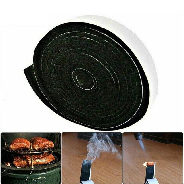 Joint De Fumoir Barbecue Haute Température Carkio - 1/2" X 1/8", 20 Pieds, Feutre Ignifuge Jusqu'à 380°C