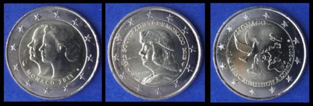 MONACO - 2 EUROS COMMEMORATIVE 2011 - 2013 Toutes les Années Disponibles