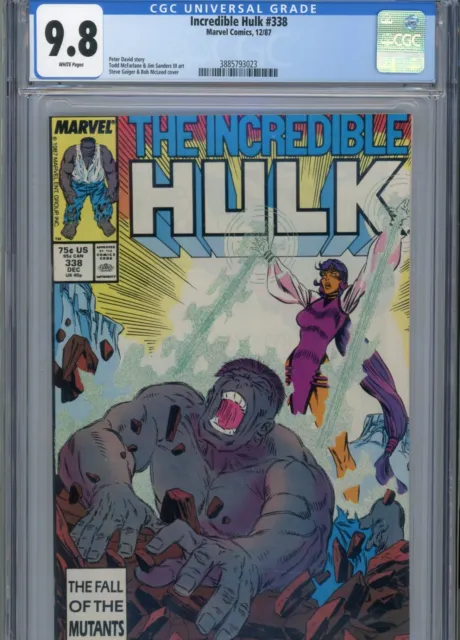 Incredible Hulk #338 Mt 9.8 Cgc White Pages David Story Mcfarlane Art Geiger Cov