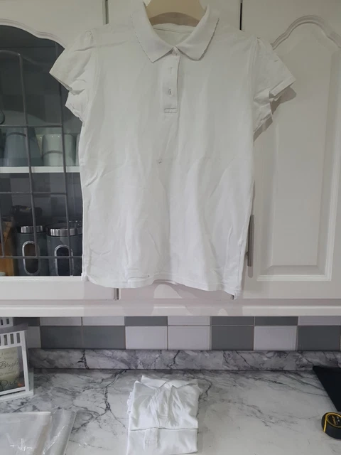 x3 bundle of Girls White George School Uniform T-Shirts - Aged 15-16 years