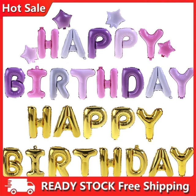 1 set di palloncini in alluminio 16 pollici Happy Birthday inflazione decorazione festa