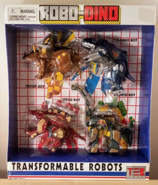 New NOS Robo-Dino Transformable Robots Stego & Bronto Bot Free Pri Shipping