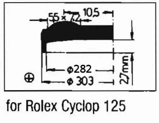 RLX Acryl Glas kompatibel mit Rolex Cyclop 125 (mit Lupe)