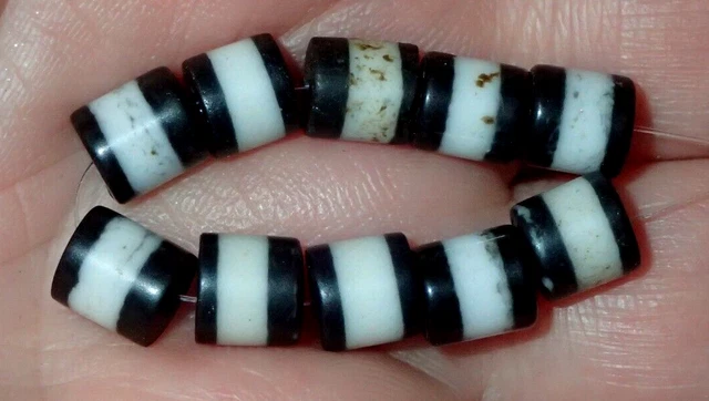 10 Ancient Tibetan, Tibet worry Glass Amulet Pendant Beads, 6-7mm, #S5860