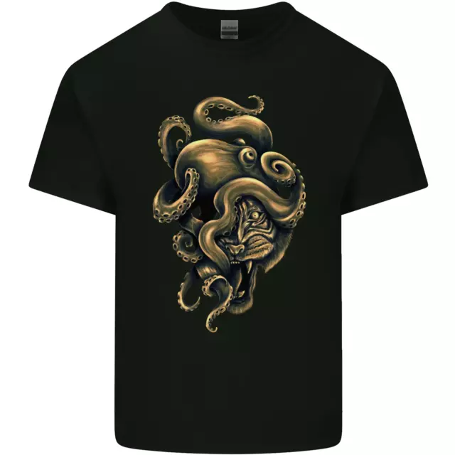 Octiger Octopus Kraken Cthulhu Tigre Uomo Cotone T-Shirt