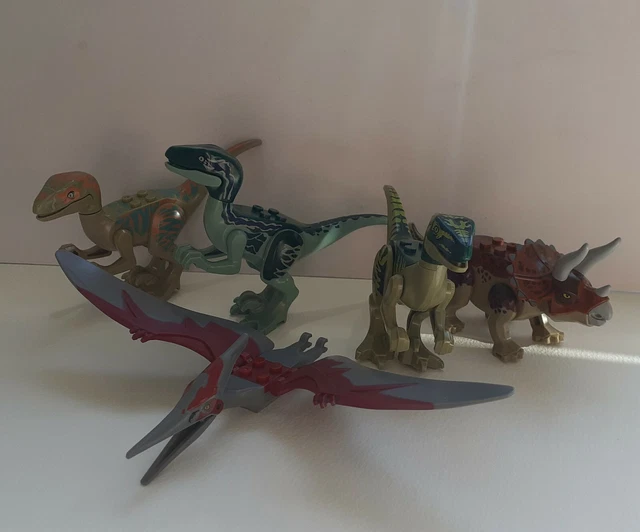 LEGO COMPATIBLE JURASSIC World Dinosaurs Velociraptor Triceratops ...