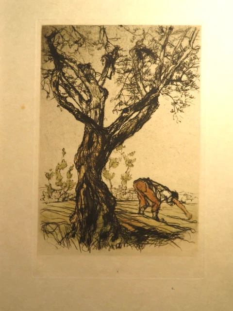 Eau-forte Originale Armand Coussens (1881-1935) - Paysage De Provence Nîmes - Période XIXe - Authentique