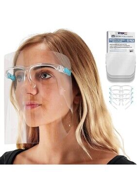 Salon World Safety Clear Face Shields with Glasses Frames (160 Pack) - Anti-Fog