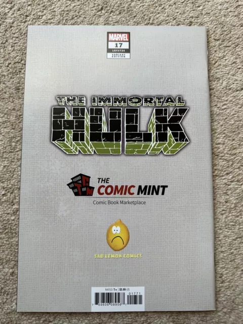 IMMORTAL HULK #17 Inhyuk Lee exklusive Variante Marvel 1. Druck NM Ltd bis 3000 2