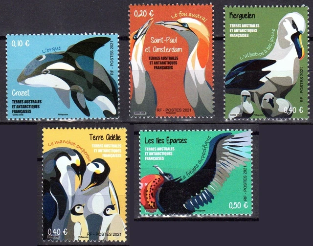Timbres TAAF n°987 à 991 Les TAAF en graph