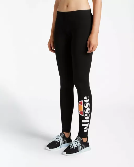 Ellesse Donna Leggings  Nero Black Da Palestra Tempo Libero Elasticizzati