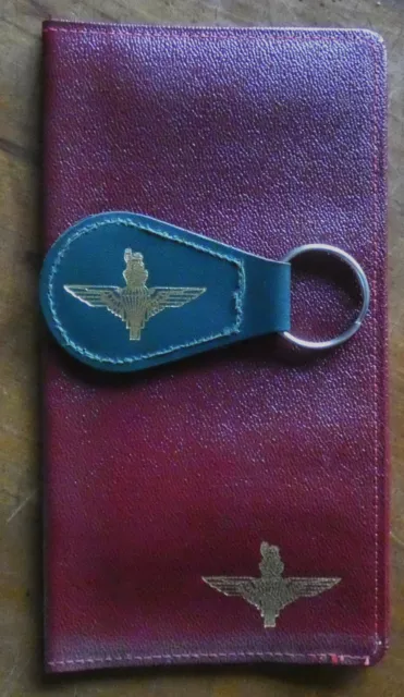 British Army PARACHUTE REGIMENT Pre-1954 LEATHER Key Chain & Wallet 'RED DEVILS'