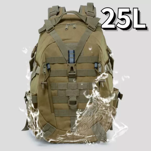 Tactical 25L Backpack Rucksack Camping Bag Travel Hiking Outdoor Military Molle