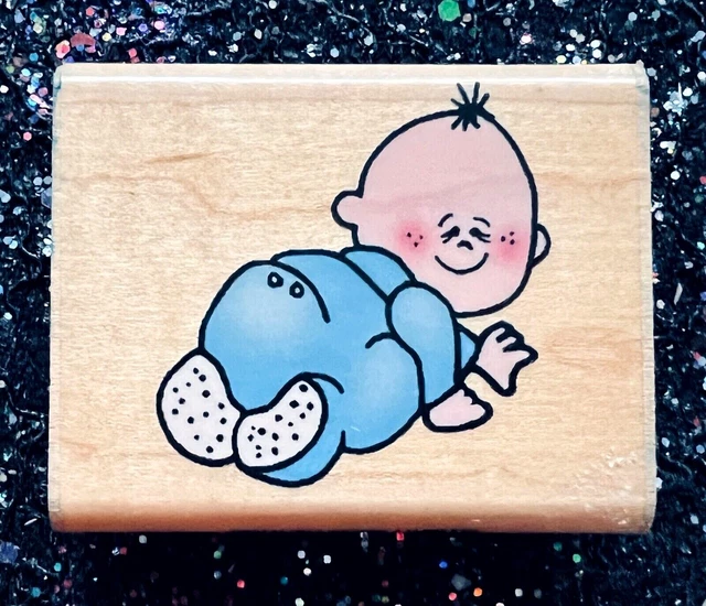 Vintage Rubber Stamp "Oh Baby, Baby!" by Inkadinkado   2 x 2 1/2"