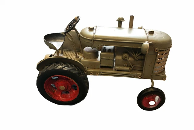 Vintage Style Metal Tin Tractor Model – Massey Ferguson Style In Grey, Green & Red