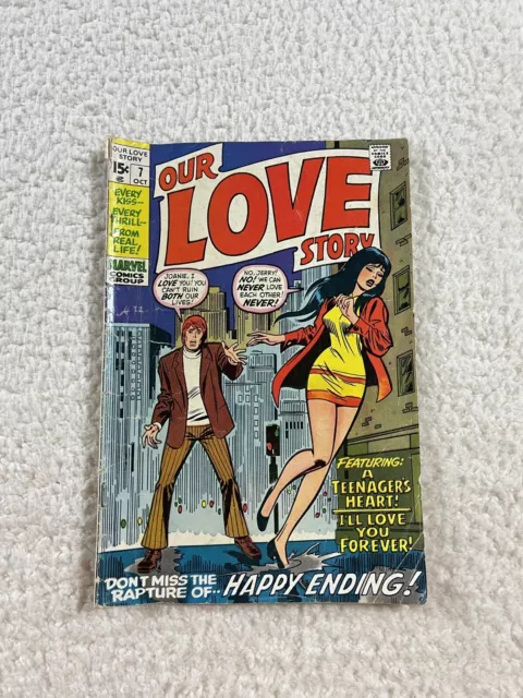 Our Love Story #7 Marvel Comics 1970 Romance Comic Bronze Age