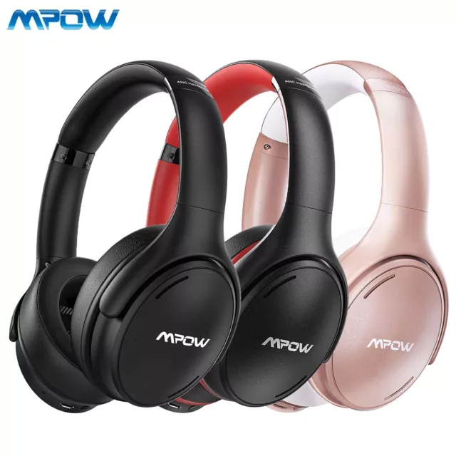 Mpow Active Noise Cancelling Headphones Bass Stereo Wireless Bluetooth Headset