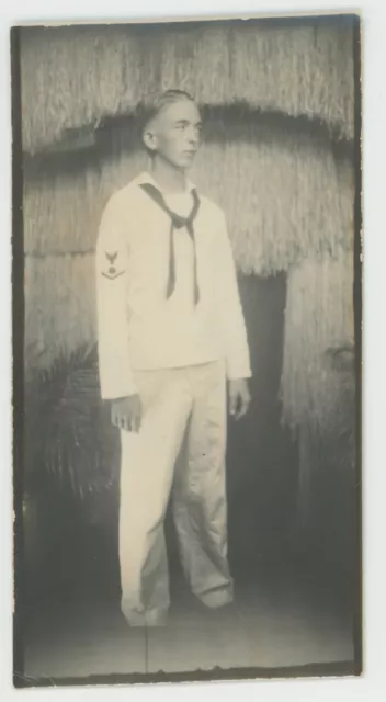 VINTAGE Photo SAILOR 1944 Young Handsome Man Men Portrait Male Uniform Gay (B)