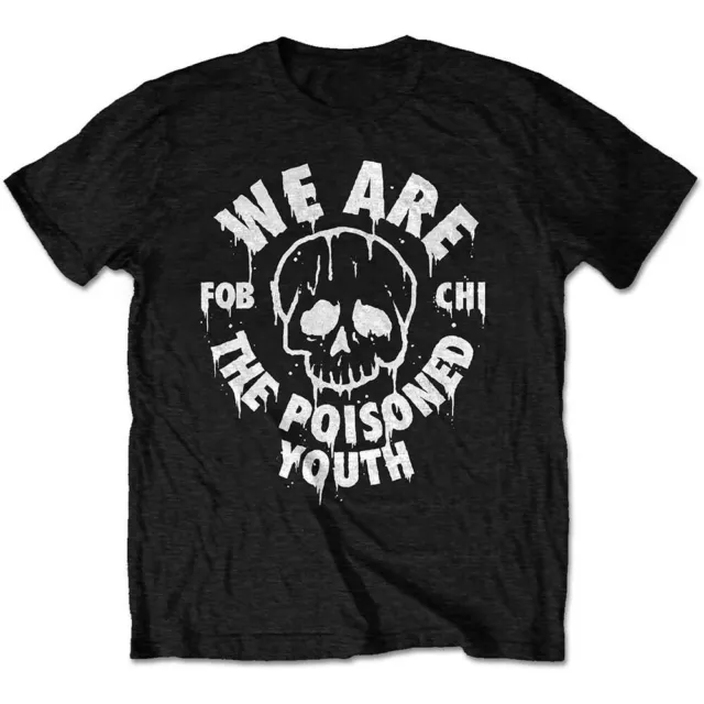 T-shirt nera Fall Out Boy FOB con licenza ufficiale band giovanile avvelenata da uomo