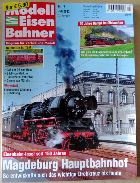 MODELL EISENBAHNER 7/2023 Juli 2023 Magdeburger Hauptbahnhof EUR 1,59
