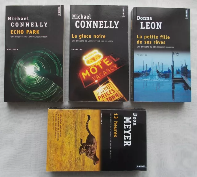 lot - 4 livres - policier - enquête - ( michael connery - dona léon - deon meyer