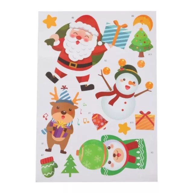 Merry Christmas Window Clings Snowflake Reindeer Santa Wall Stickers Waterproof