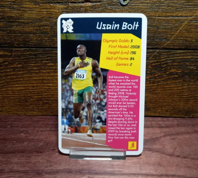 Usain Bolt Top Trumps Specials Olympic Legends 2012 Rookie Card