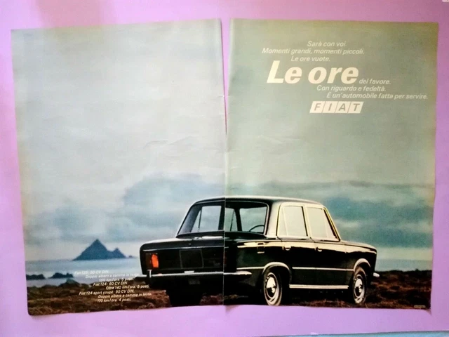 PUBBLICITA' AUTOMOBILE FIAT 125 Le Ore Advertising Werbung Originale
