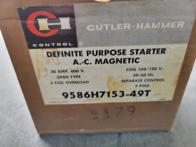 Cutler Hammer 9586H7153-49 A.C. Magnetic Definite Purpose Starter.