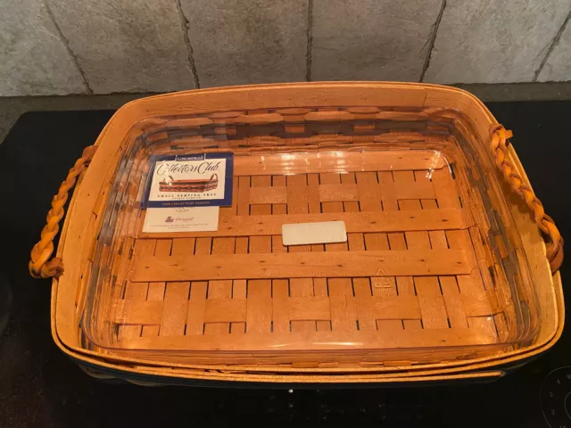 1996 Longaberger Collectors Club Small Serving Tray Combo Signed W/ Liner New 3