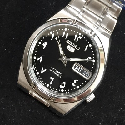 seiko 5 automatic 21 jewels arabic