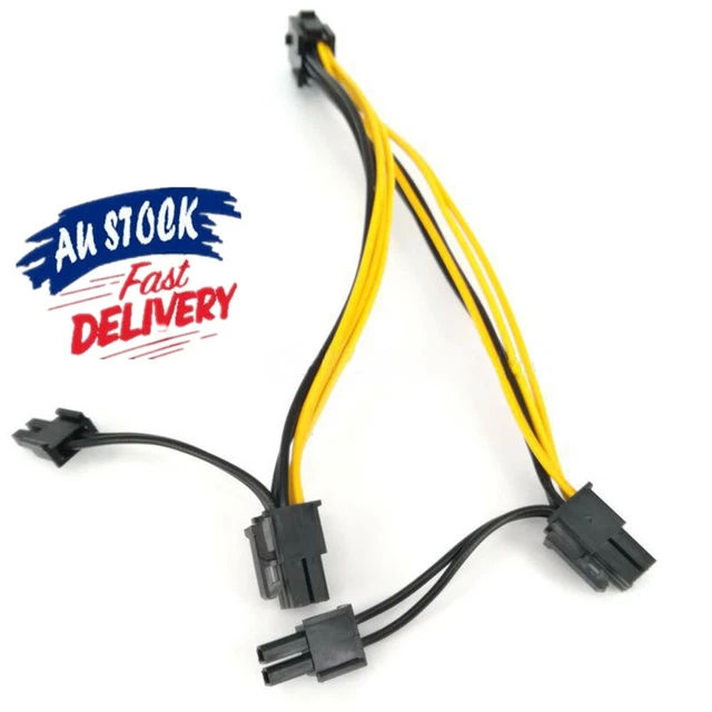 1 Pc PCIE 6 pin Female to Dual PCI-E 8 pin (6+2) Male GPU Power Cable Splitter