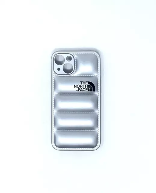 Cover Iphone 13 "The North Face" Puffer Piumino Silver Silicone Case