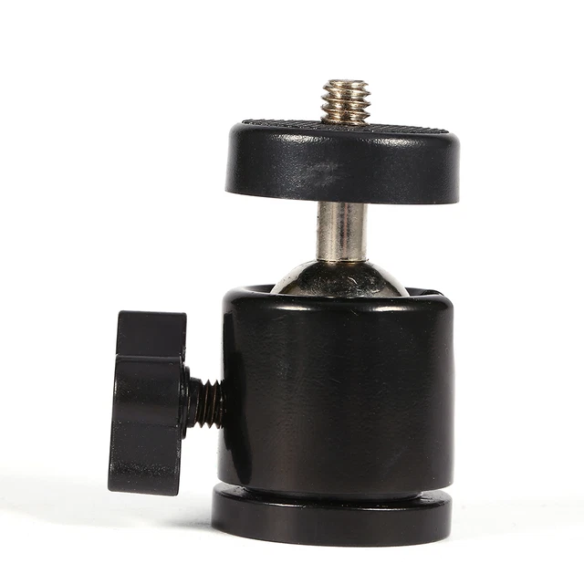 Nuovo supporto staffa testa a sfera mini 360° per treppiede fotocamera 1/4 e flash 3/8 NDE
