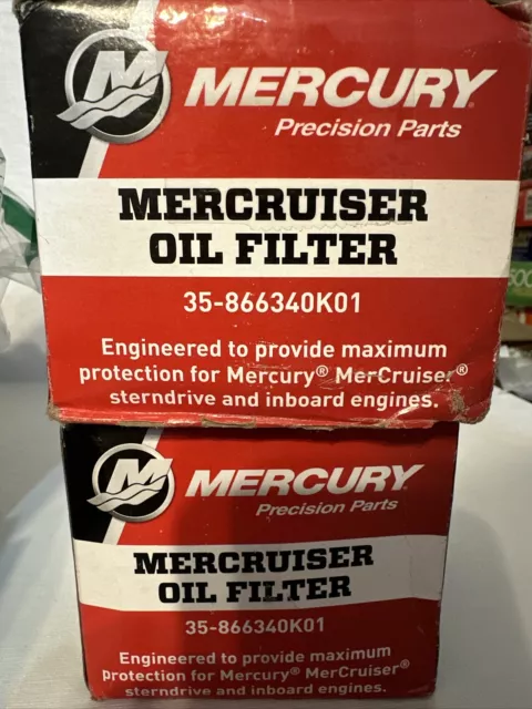 Mercury Marine MerCruiser 35-866340K01 oil filter OEM V8 4 cylinder OEM Lot Of 2