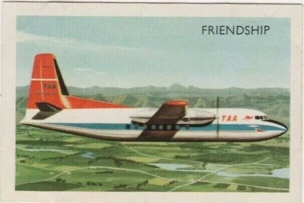 Australian Transport Trade card: #267 Aviation T.A.A. Fokker Friendship
