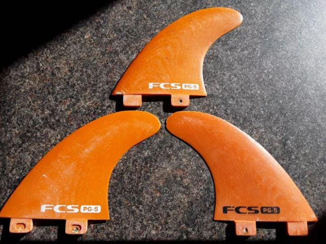 Surfboard Fins FCS PG-5 Performer Thruster Set Medium Orange Ued Order But Fine