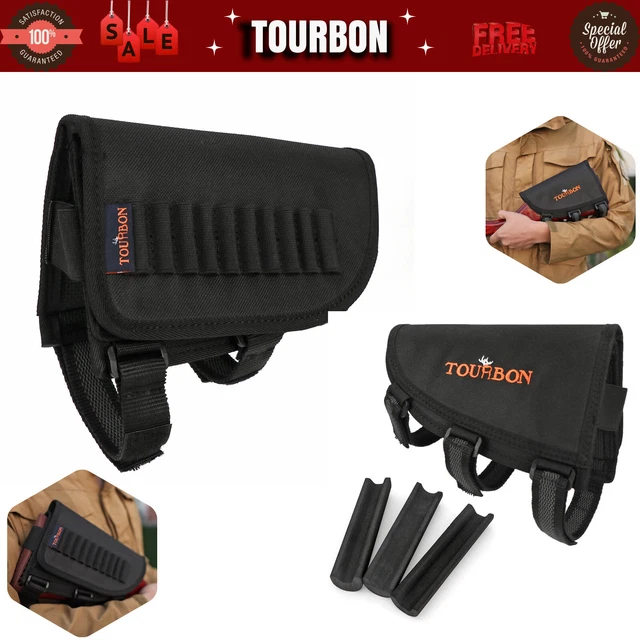 Tourbon Rifle Cheek Riser TOURBON SHOOTING CHEEK Riser Rest Gun Butt Ammo Holder 30-06 45-70 ...
