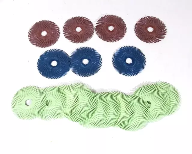 3M Scotch-Brite 2"x3/8" Grit Radial Bristle Disc Mixed Lot of 25