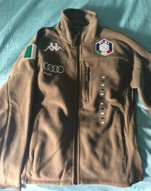 KAPPA FELPA PILE Uomo 6Cento FISI colore verde militare EUR 120 00