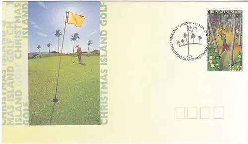 1995 Christmas Island Golf FDC - Christmas Island Pictorial PMK