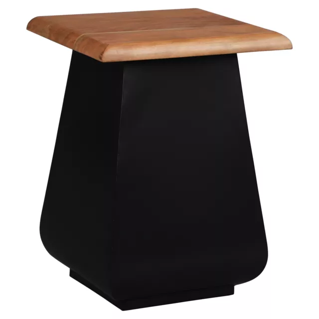 Mesa auxiliar de centro madera acacia negro-natural mueble de salón 30x30x45cm